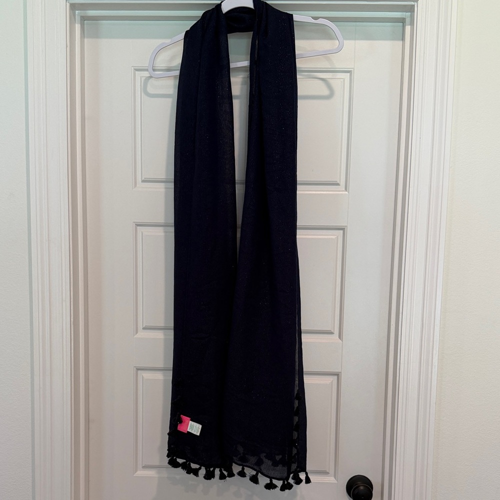 Lilly Pulitzer Navy Scarf with Tassels
